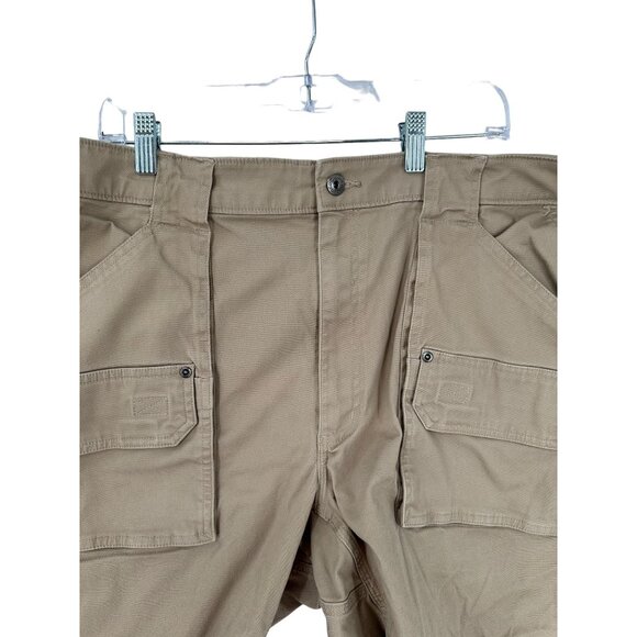 Duluth Trading Co Cargo Shorts Coolmax Flex Firehose Mens 46 Beige - Picture 4 of 15